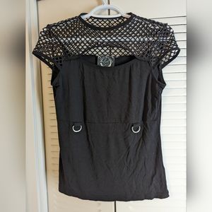 Killstar fishnet peephole top